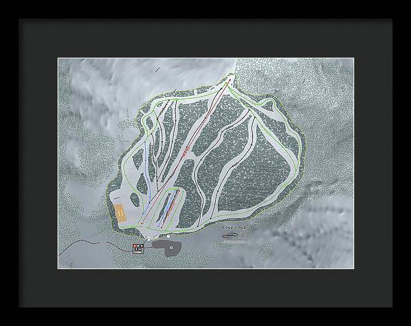 Loup Loup Ski Trail Map - Framed Print - Powderaddicts