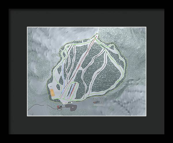 Loup Loup Ski Trail Map - Framed Print - Powderaddicts