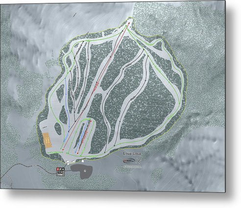 Loup Loup Ski Trail Map - Metal Print - Powderaddicts