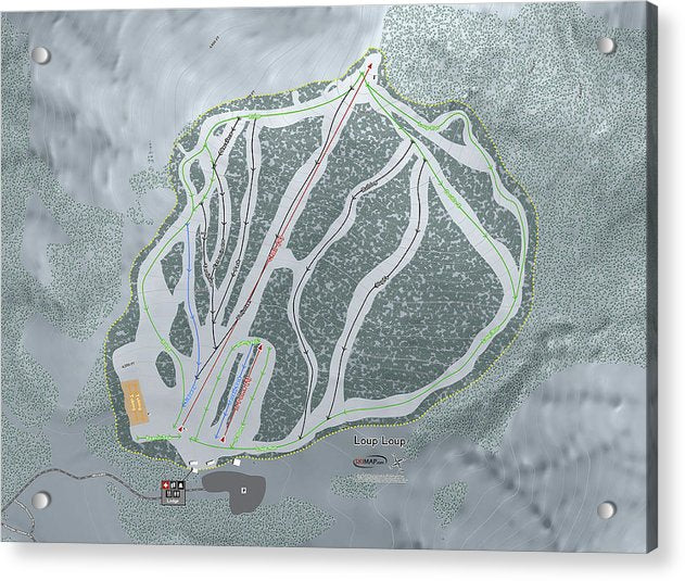 Loup Loup Ski Trail Map - Acrylic Print - Powderaddicts