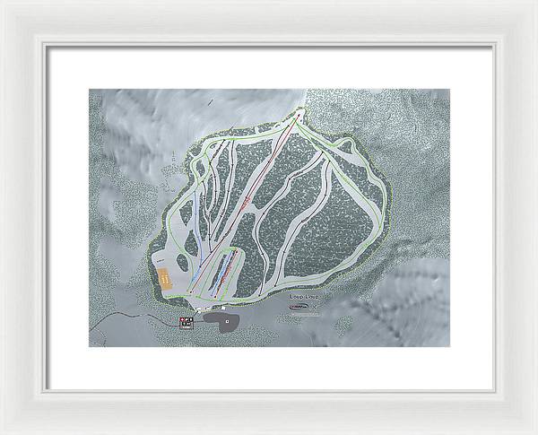Loup Loup Ski Trail Map - Framed Print - Powderaddicts
