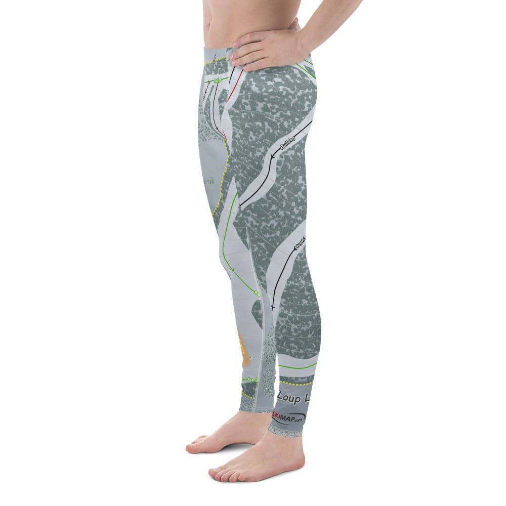 Loup Loup, Washington ski Trail Map Men's Base Layer Bottom - Powderaddicts