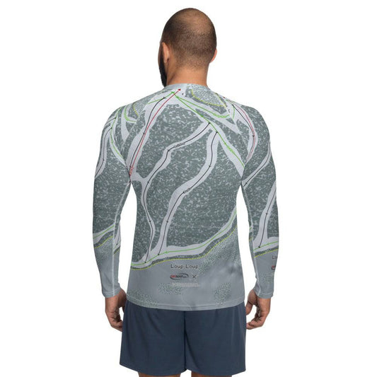 Loup Loup, Washington Ski Trail Map Men's Base Layer Top - Powderaddicts