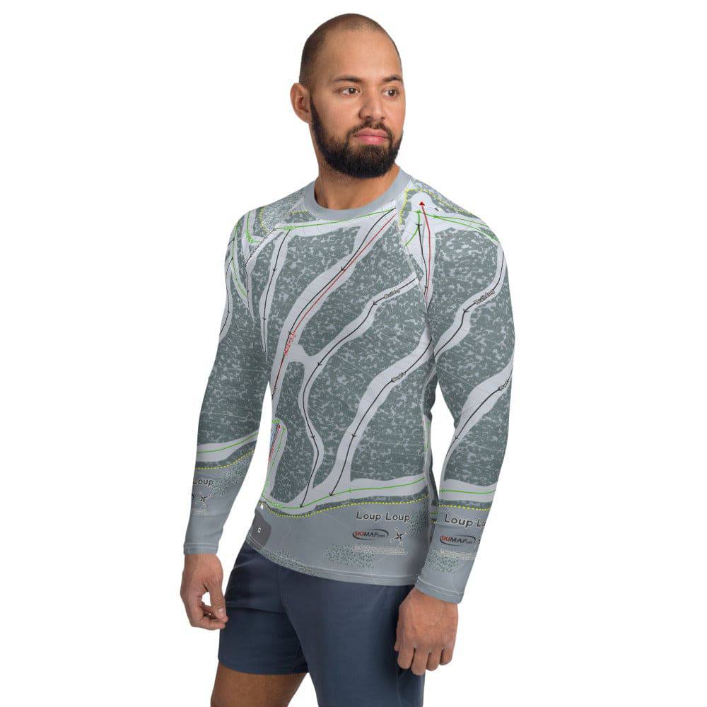 Loup Loup, Washington Ski Trail Map Men's Base Layer Top - Powderaddicts