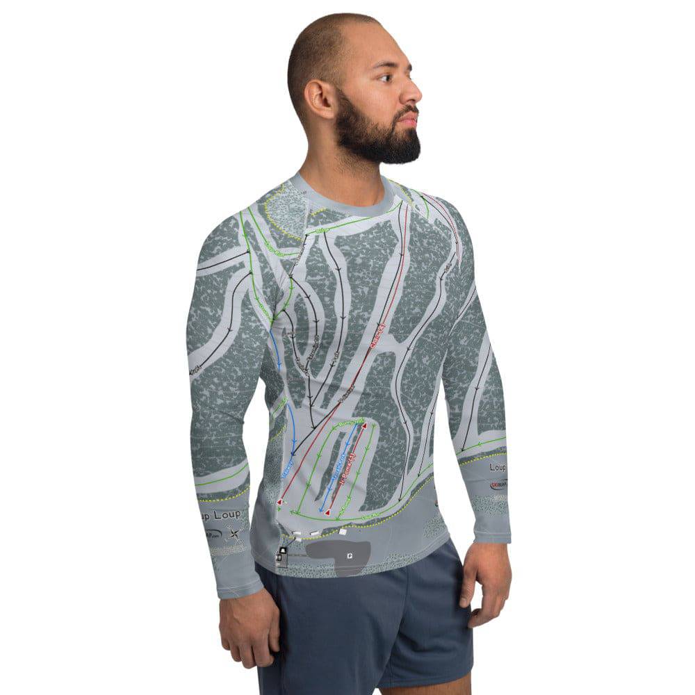 Loup Loup, Washington Ski Trail Map Men's Base Layer Top - Powderaddicts