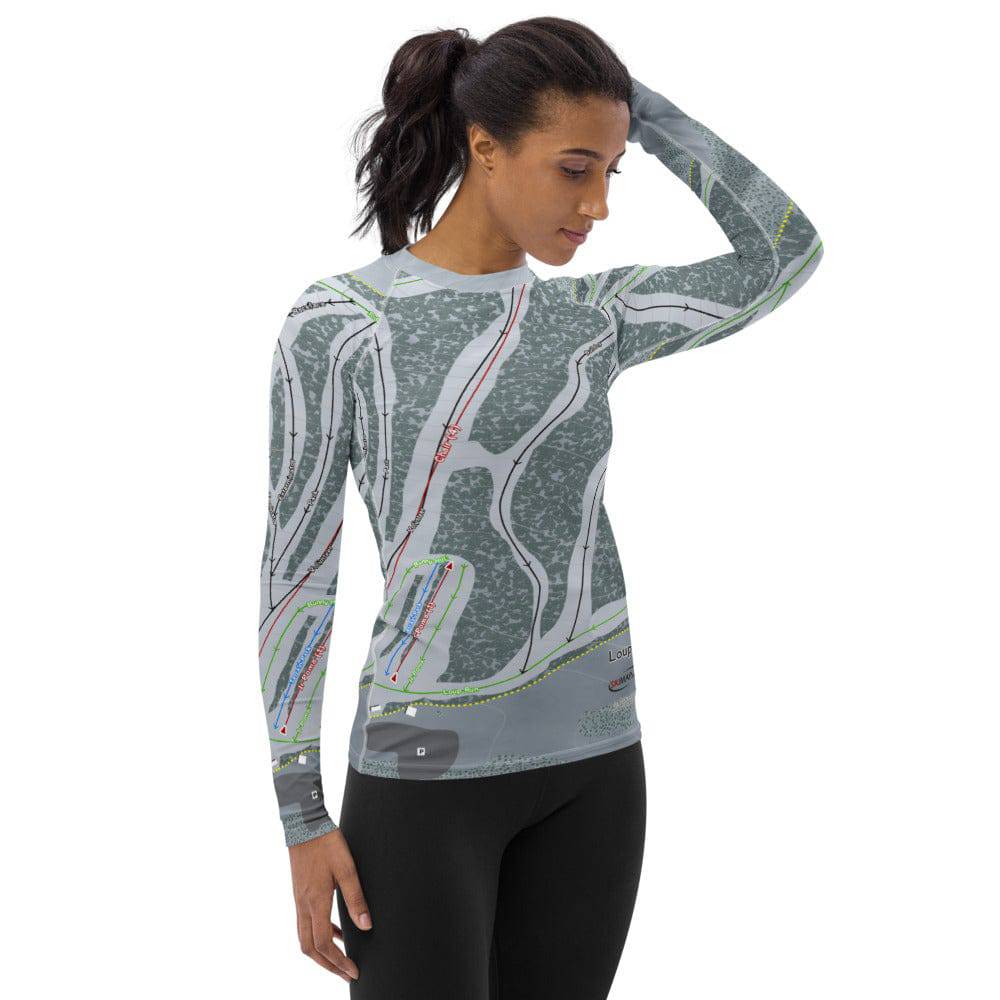 Loup Loup, Washington Ski Trail Map Women's Base Layer Top - Powderaddicts