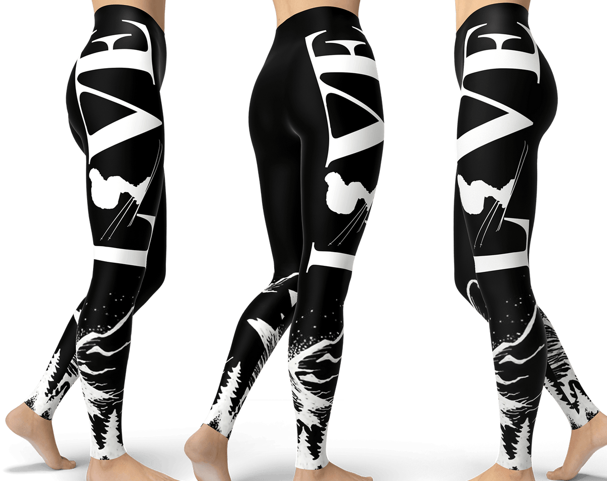 Love Ski All Black Leggings - Powderaddicts