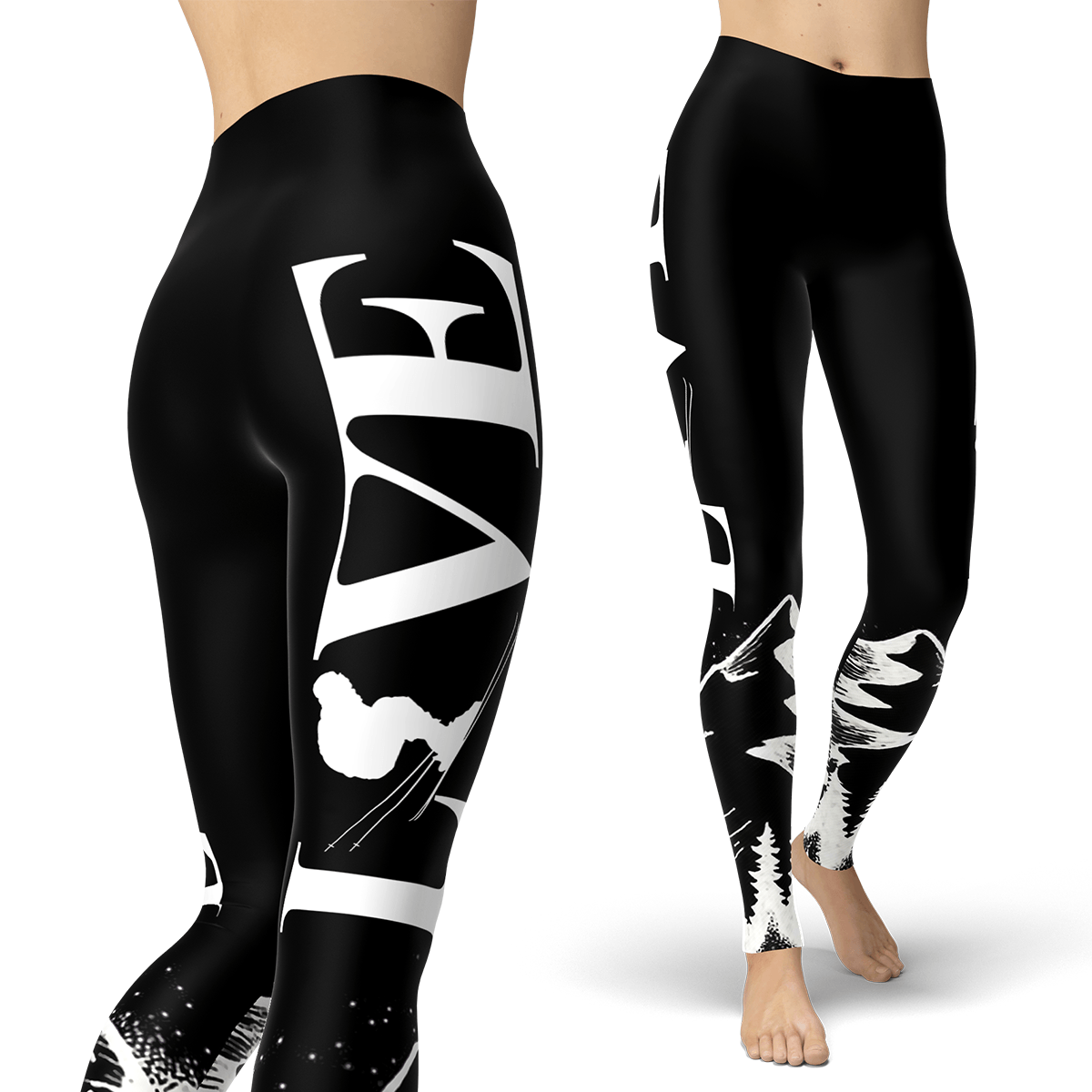 Love Ski All Black Leggings - Powderaddicts