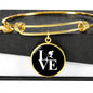 LOVE Ski Black Ellipse Pendant Bangle - Powderaddicts
