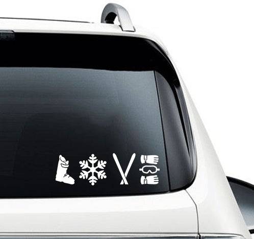 Love Ski - Car Decal - Powderaddicts