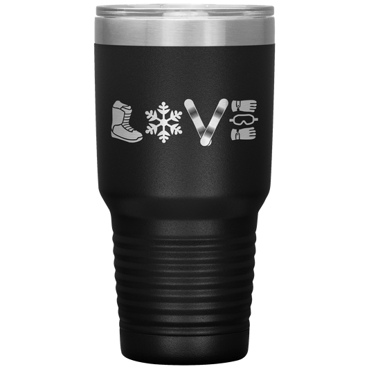 LOVE Snowboard 30oz Laser Etched Tumbler - Powderaddicts
