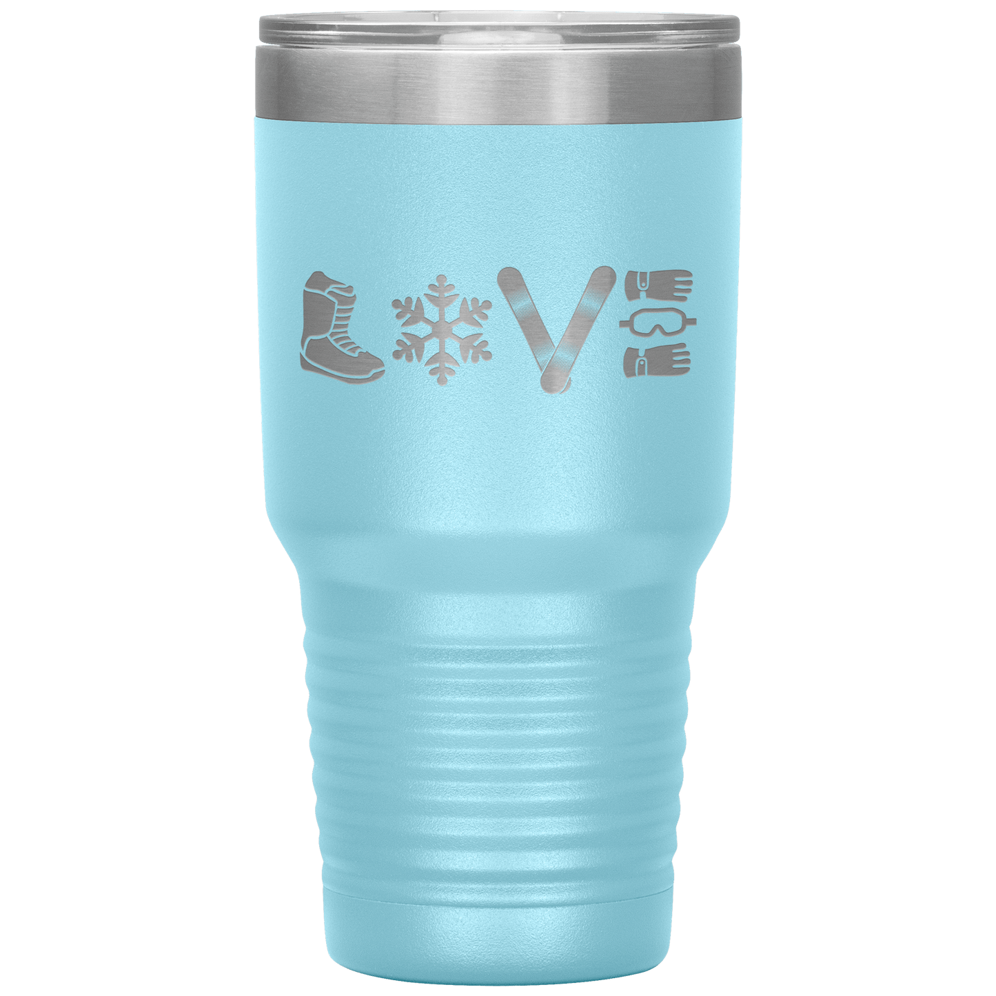 LOVE Snowboard 30oz Laser Etched Tumbler - Powderaddicts
