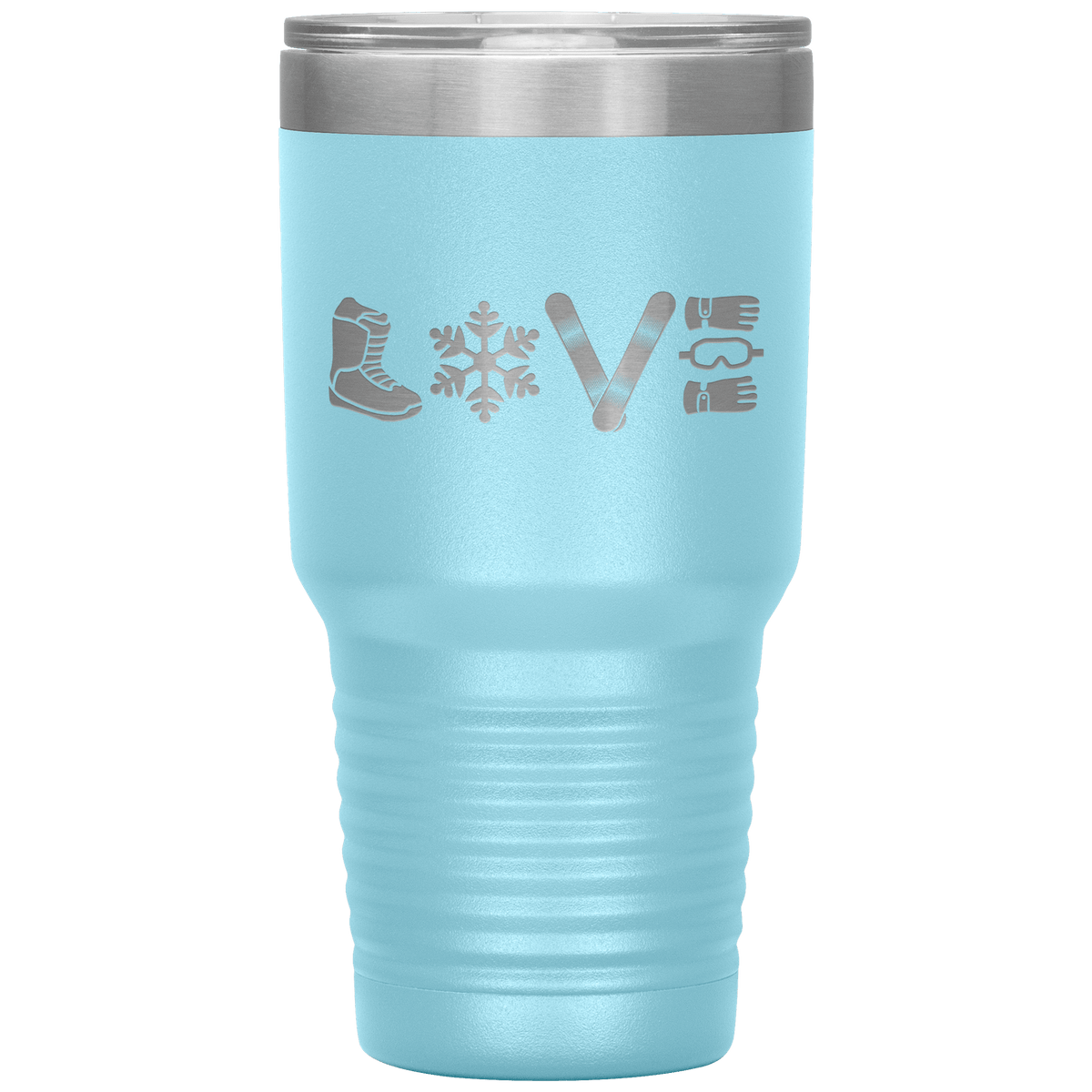 LOVE Snowboard 30oz Laser Etched Tumbler - Powderaddicts