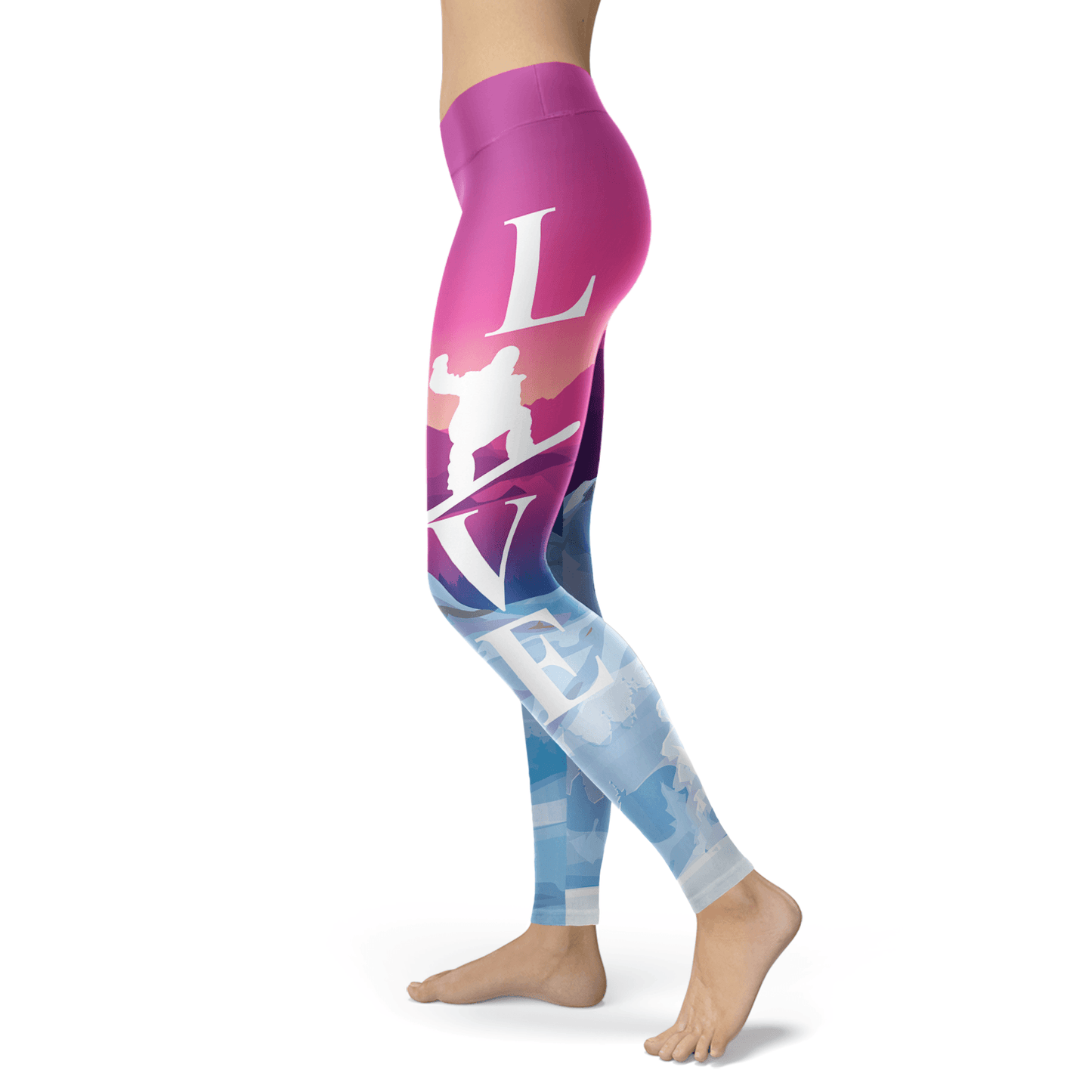 Love Snowboard Even at Sunset Leggings - Powderaddicts