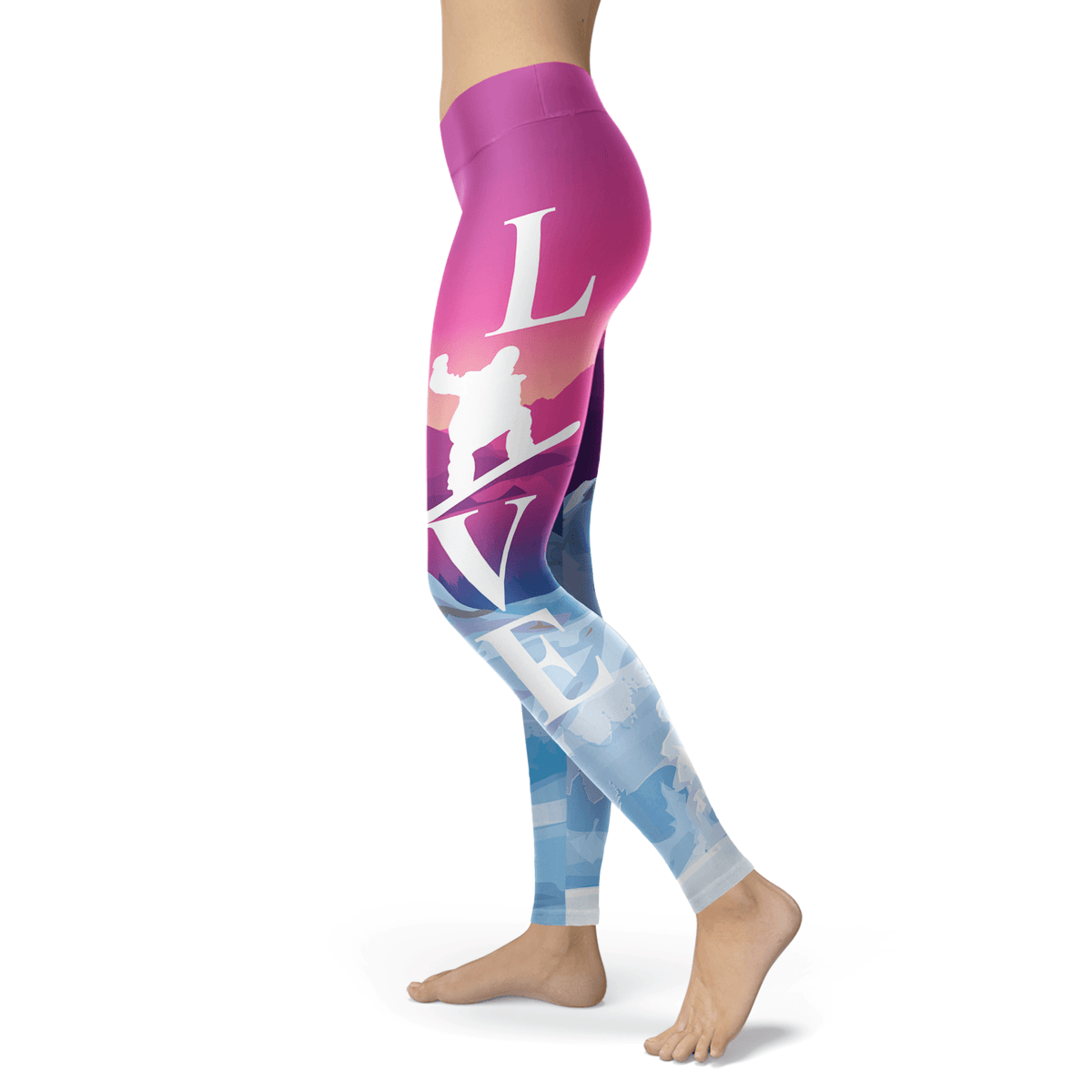 Love Snowboard Even at Sunset Leggings - Powderaddicts