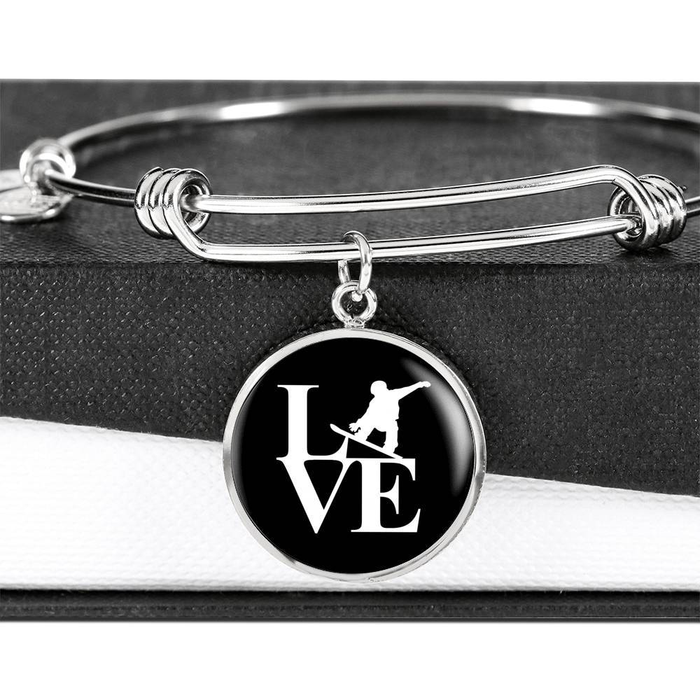 LOVE Snowboard Pendant Bangle - Powderaddicts