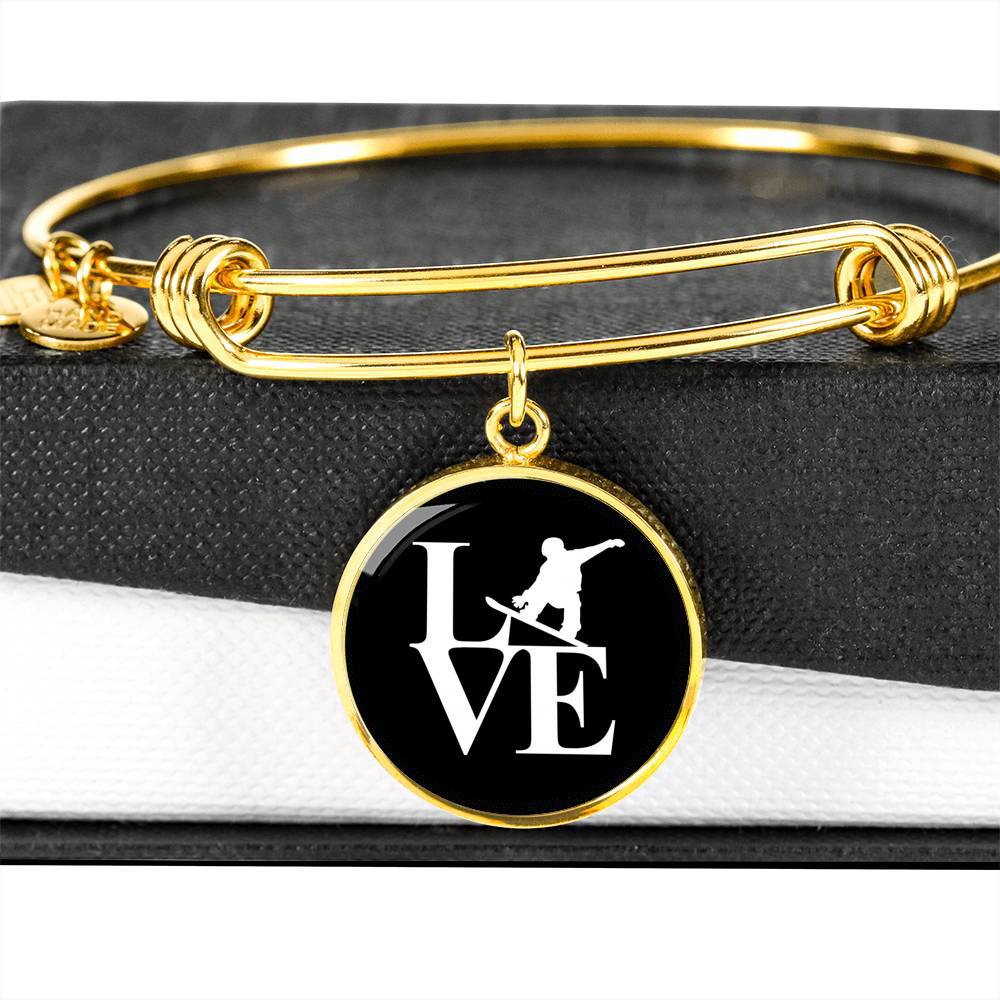 LOVE Snowboard Pendant Bangle - Powderaddicts