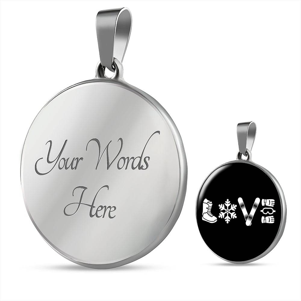 Love Snowboard Pendant Necklace - Powderaddicts