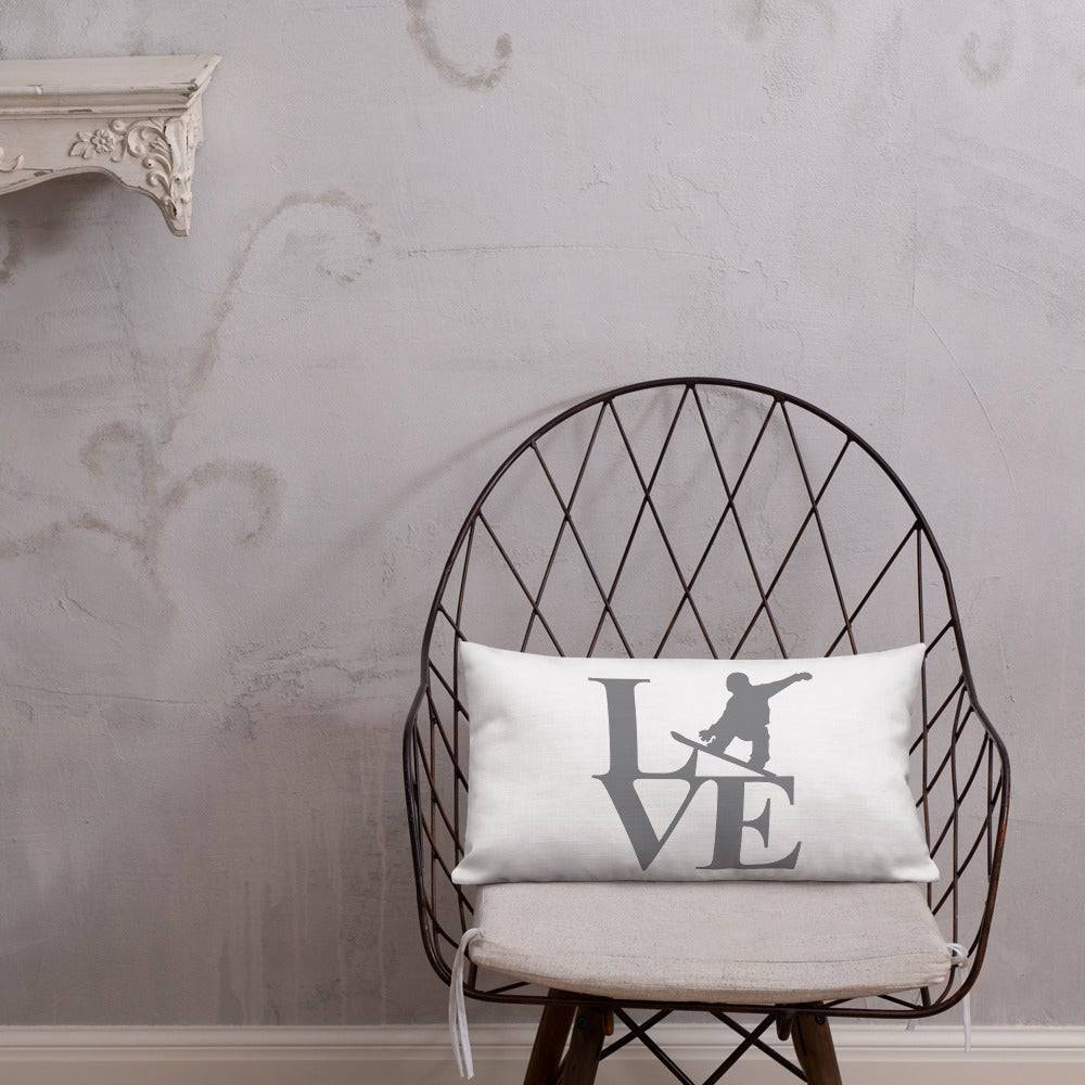 Love Snowboard Premium Pillow - Powderaddicts