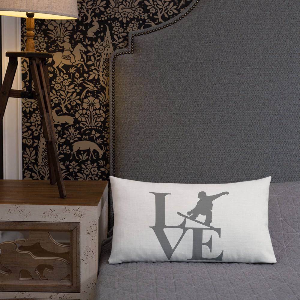 Love Snowboard Premium Pillow - Powderaddicts