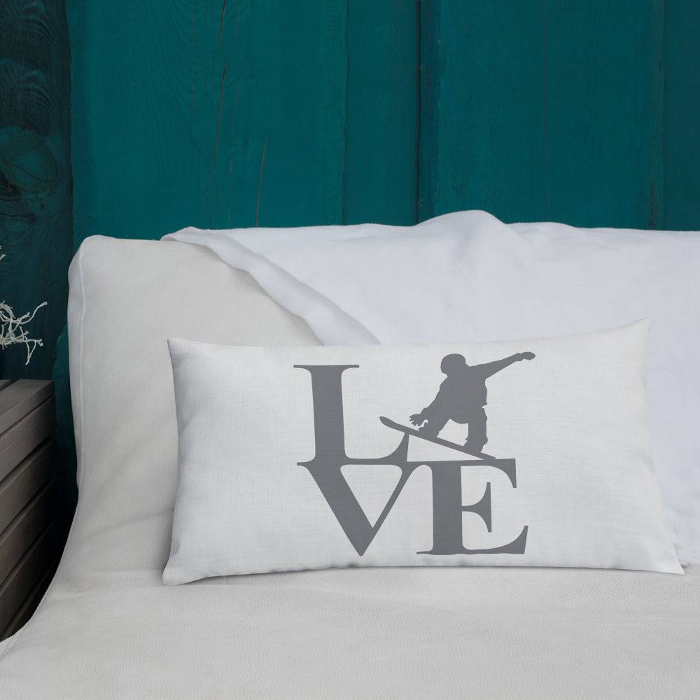 Love Snowboard Premium Pillow - Powderaddicts