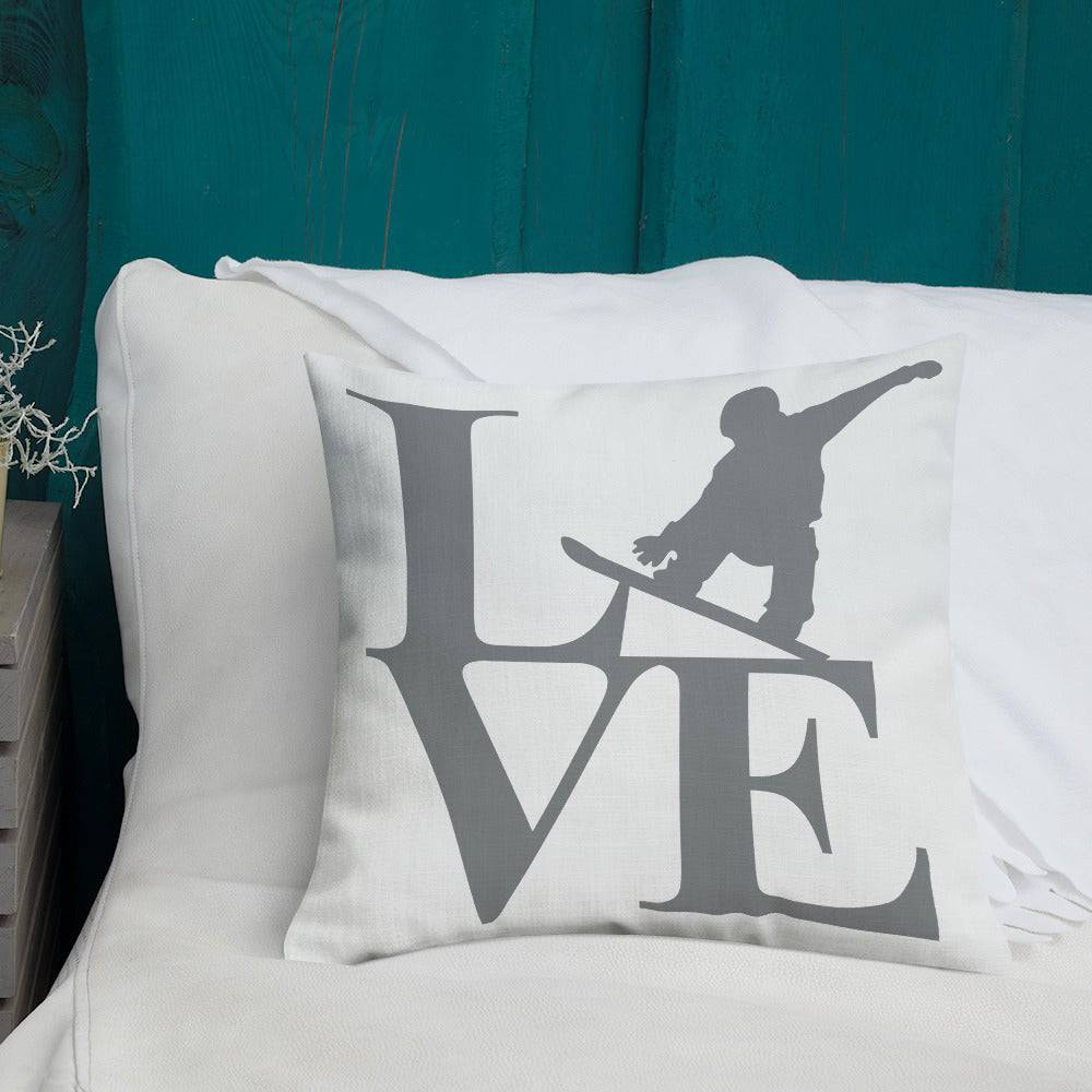 Love Snowboard Premium Pillow - Powderaddicts
