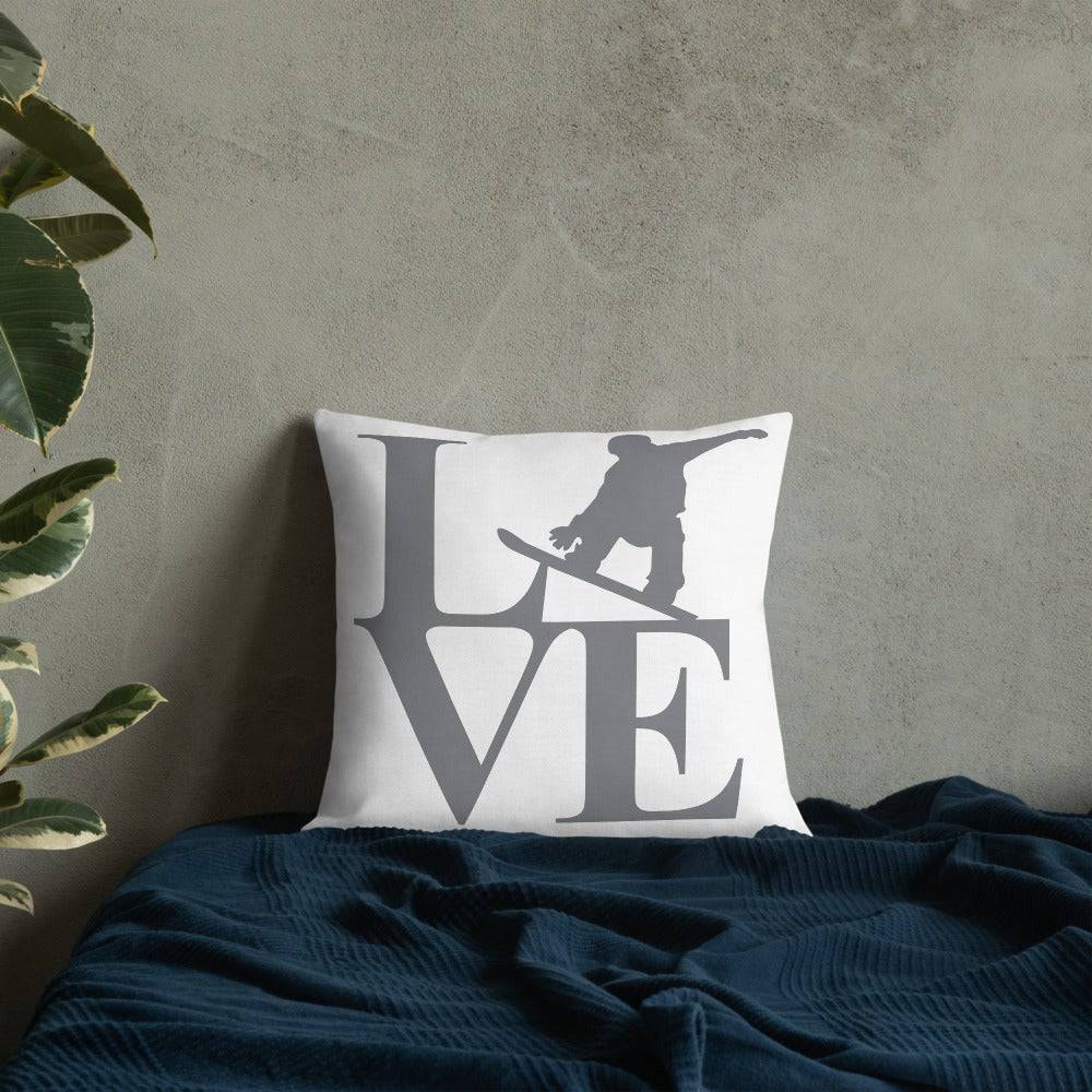 Love Snowboard Premium Pillow - Powderaddicts