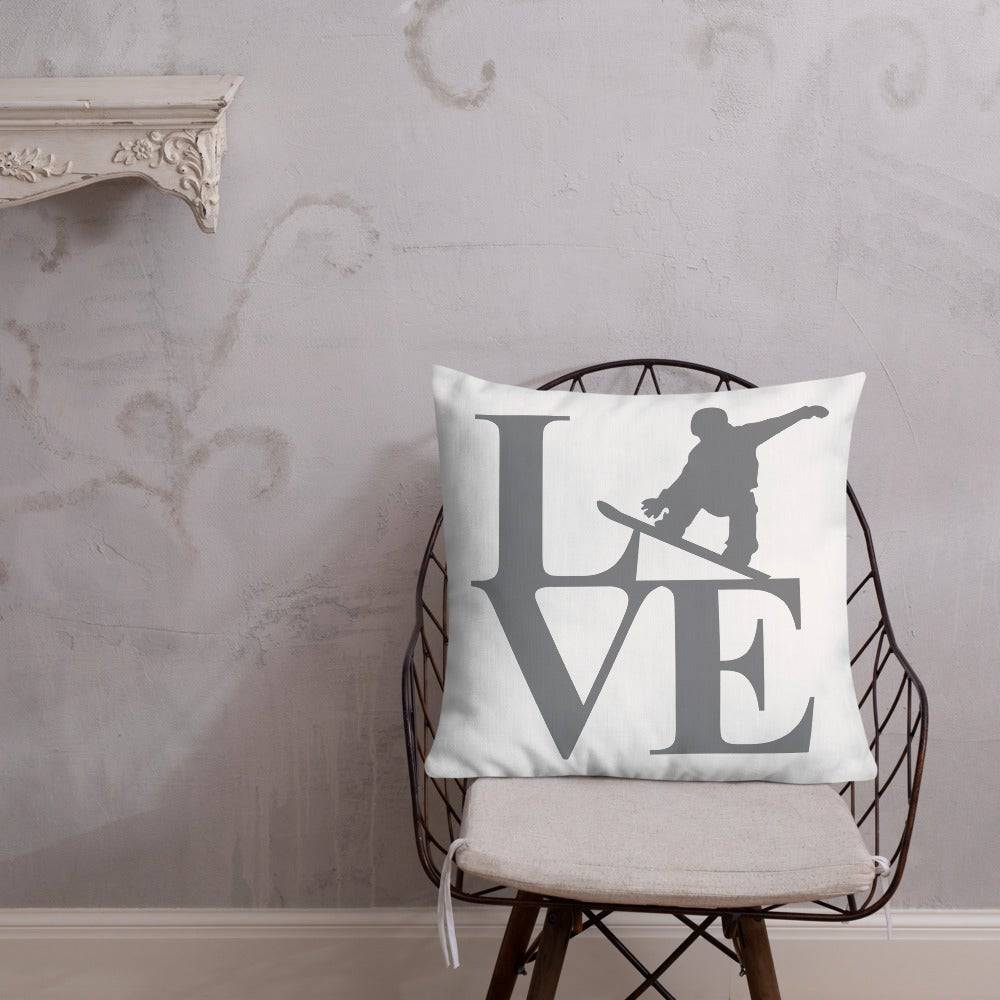 Love Snowboard Premium Pillow - Powderaddicts