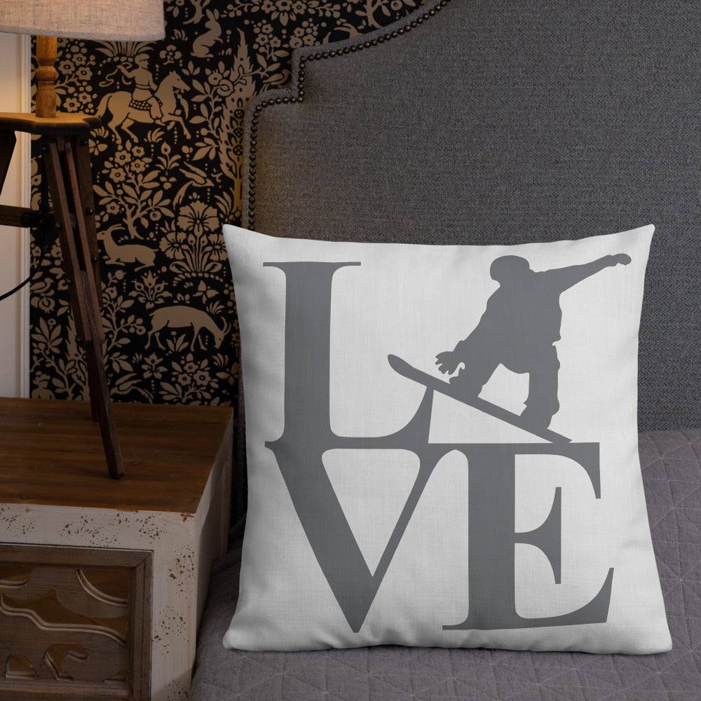 Love Snowboard Premium Pillow - Powderaddicts