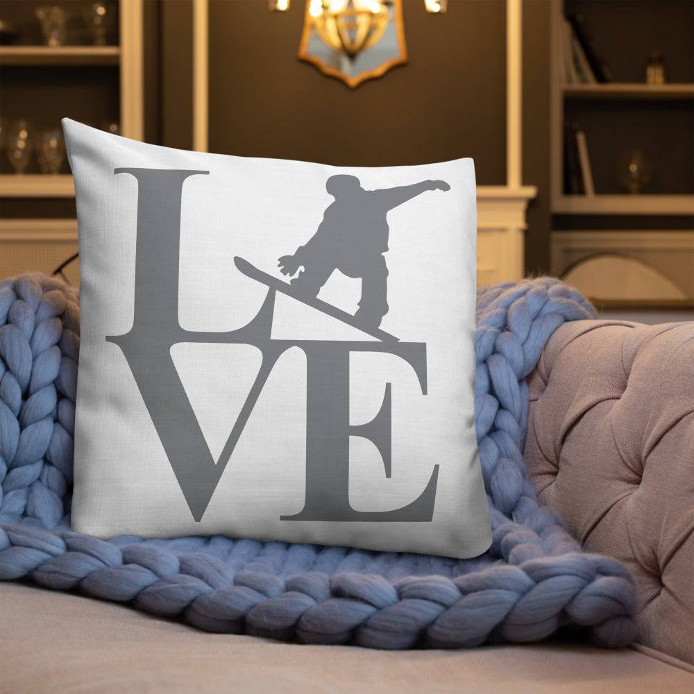 Love Snowboard Premium Pillow - Powderaddicts