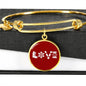 Love Snowboard Red Pendant Bangle - Powderaddicts