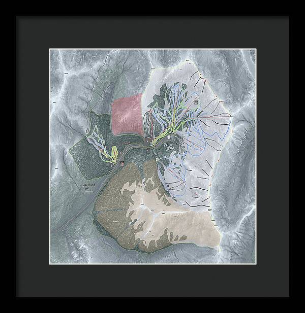 Loveland Ski Trail Map - Framed Print - Powderaddicts