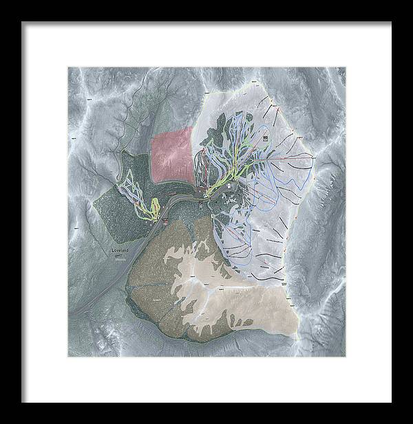 Loveland Ski Trail Map - Framed Print - Powderaddicts
