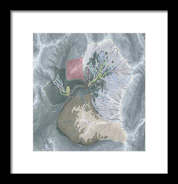 Loveland Ski Trail Map - Framed Print - Powderaddicts