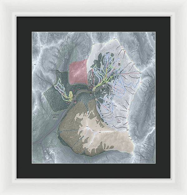 Loveland Ski Trail Map - Framed Print - Powderaddicts