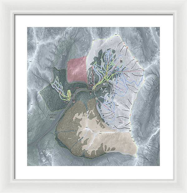 Loveland Ski Trail Map - Framed Print - Powderaddicts
