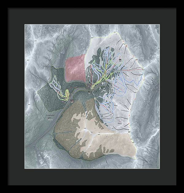 Loveland Ski Trail Map - Framed Print - Powderaddicts