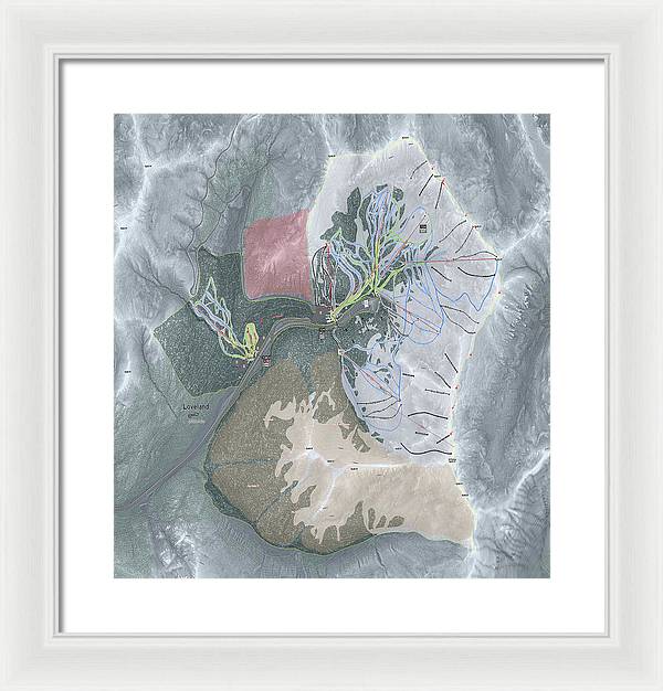 Loveland Ski Trail Map - Framed Print - Powderaddicts