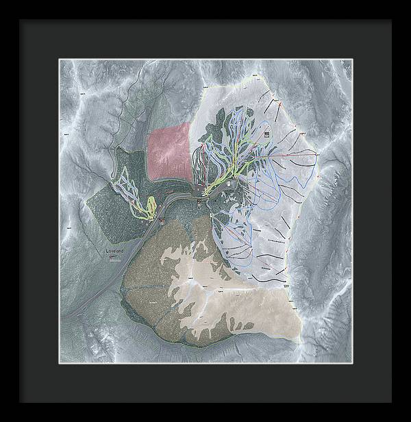 Loveland Ski Trail Map - Framed Print - Powderaddicts