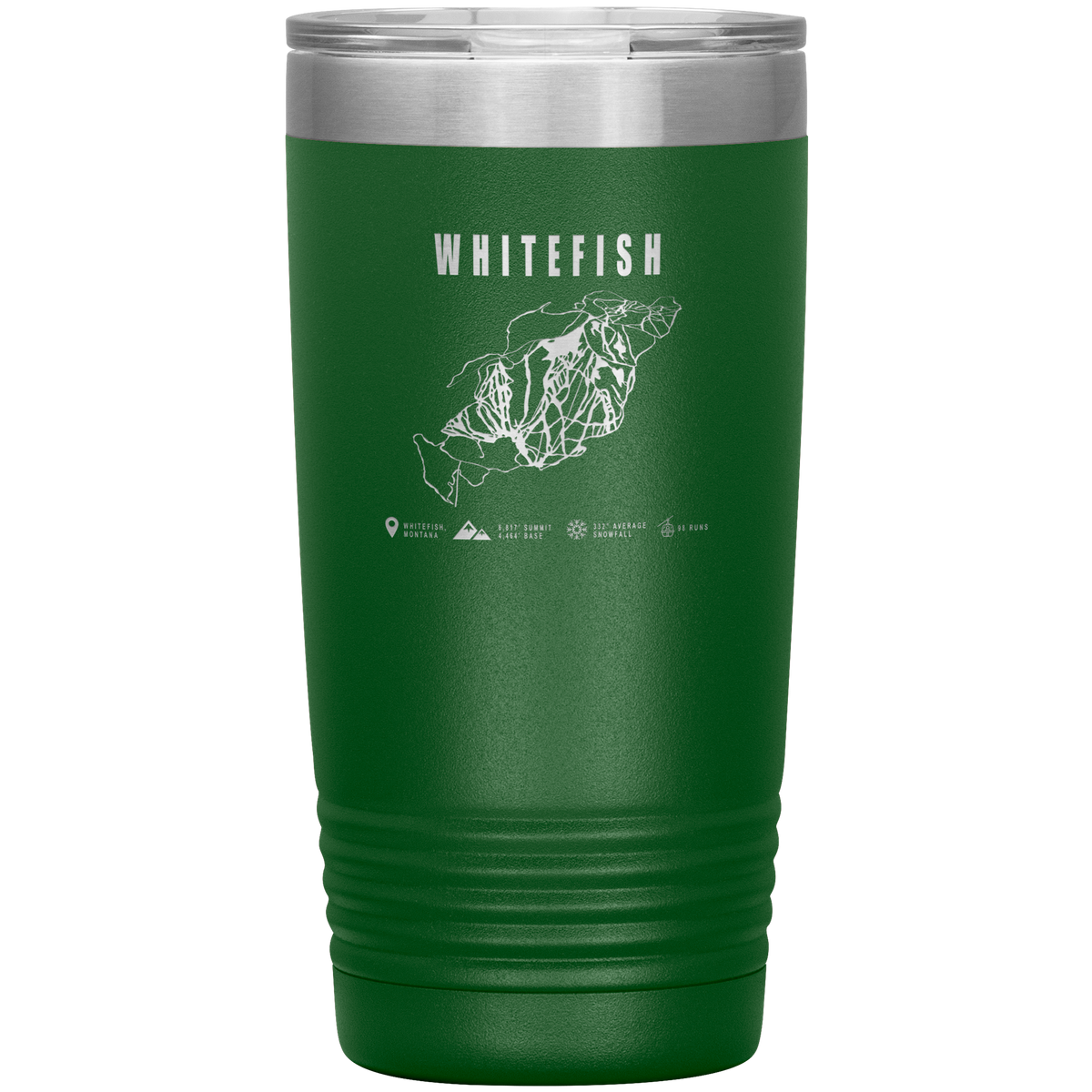 Whitefish Montana Ski Trail Map 20oz Tumbler - Powderaddicts