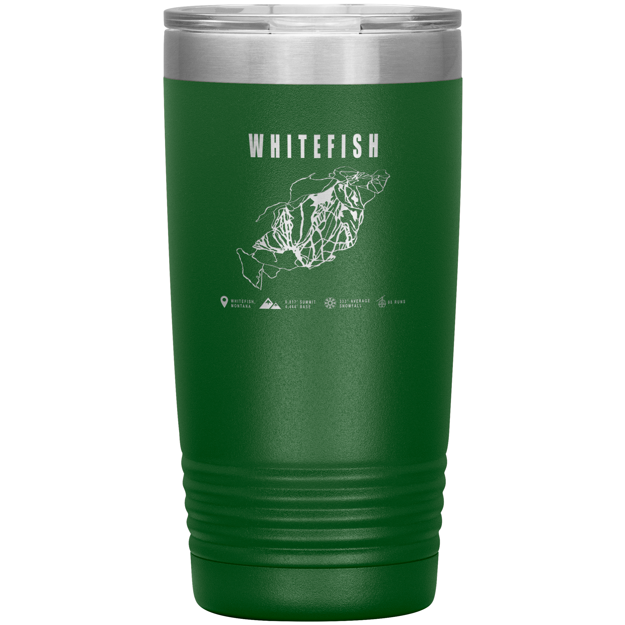 Whitefish Montana Ski Trail Map 20oz Tumbler - Powderaddicts