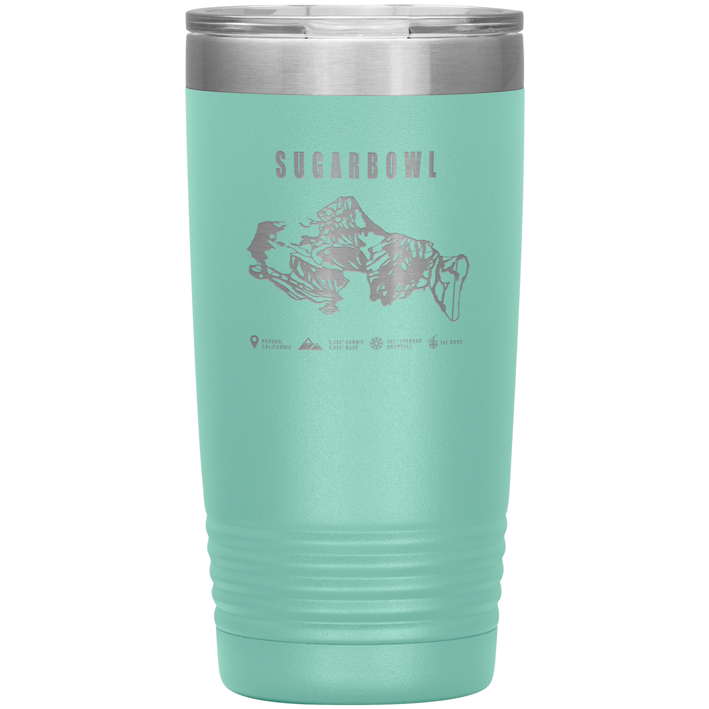 Sugarbowl, California Ski Trail Map 20oz Tumbler - Powderaddicts
