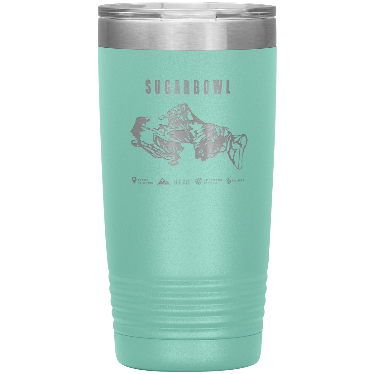 Sugarbowl, California Ski Trail Map 20oz Tumbler - Powderaddicts