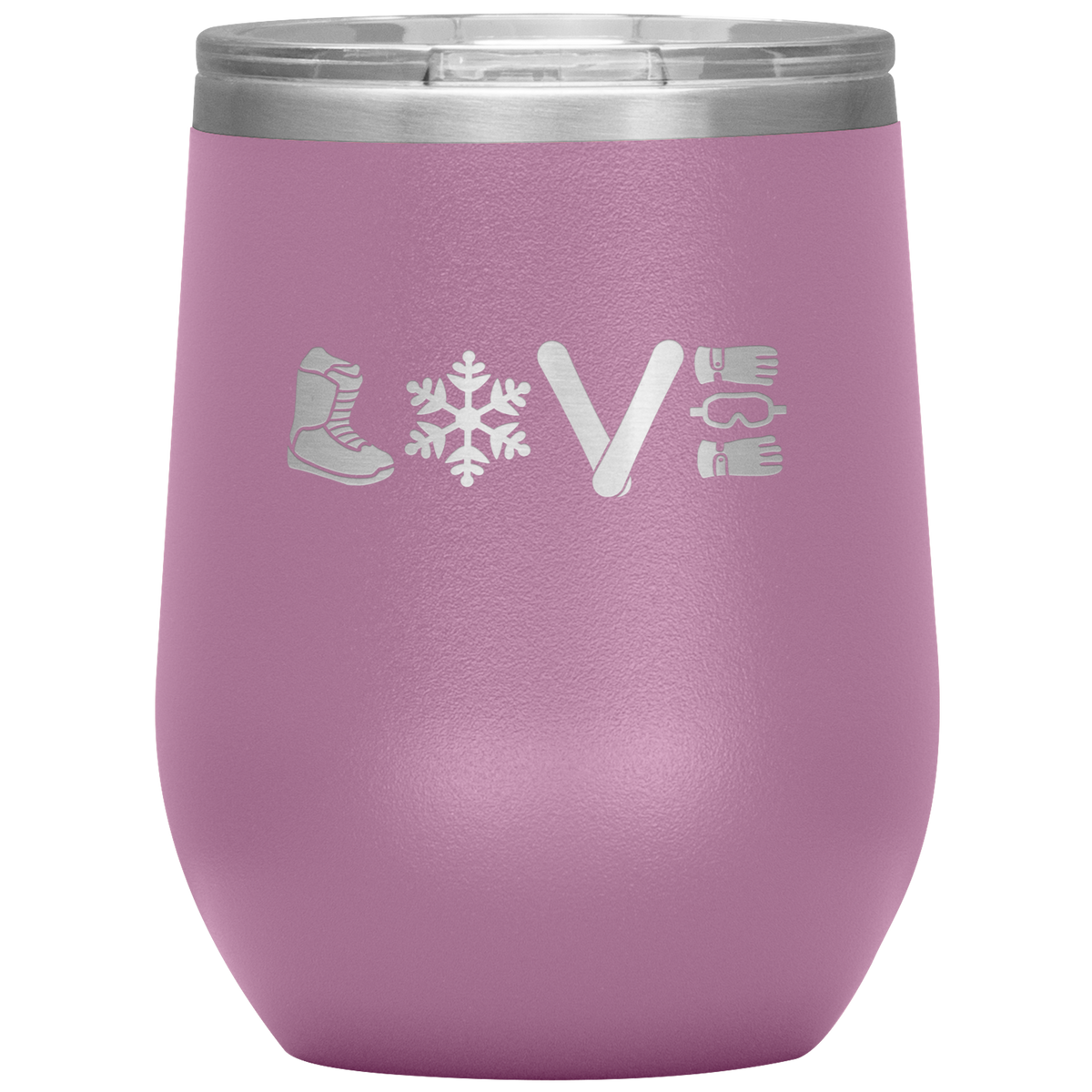Love Snowboard Symbols Wine 12oz Tumbler - Powderaddicts