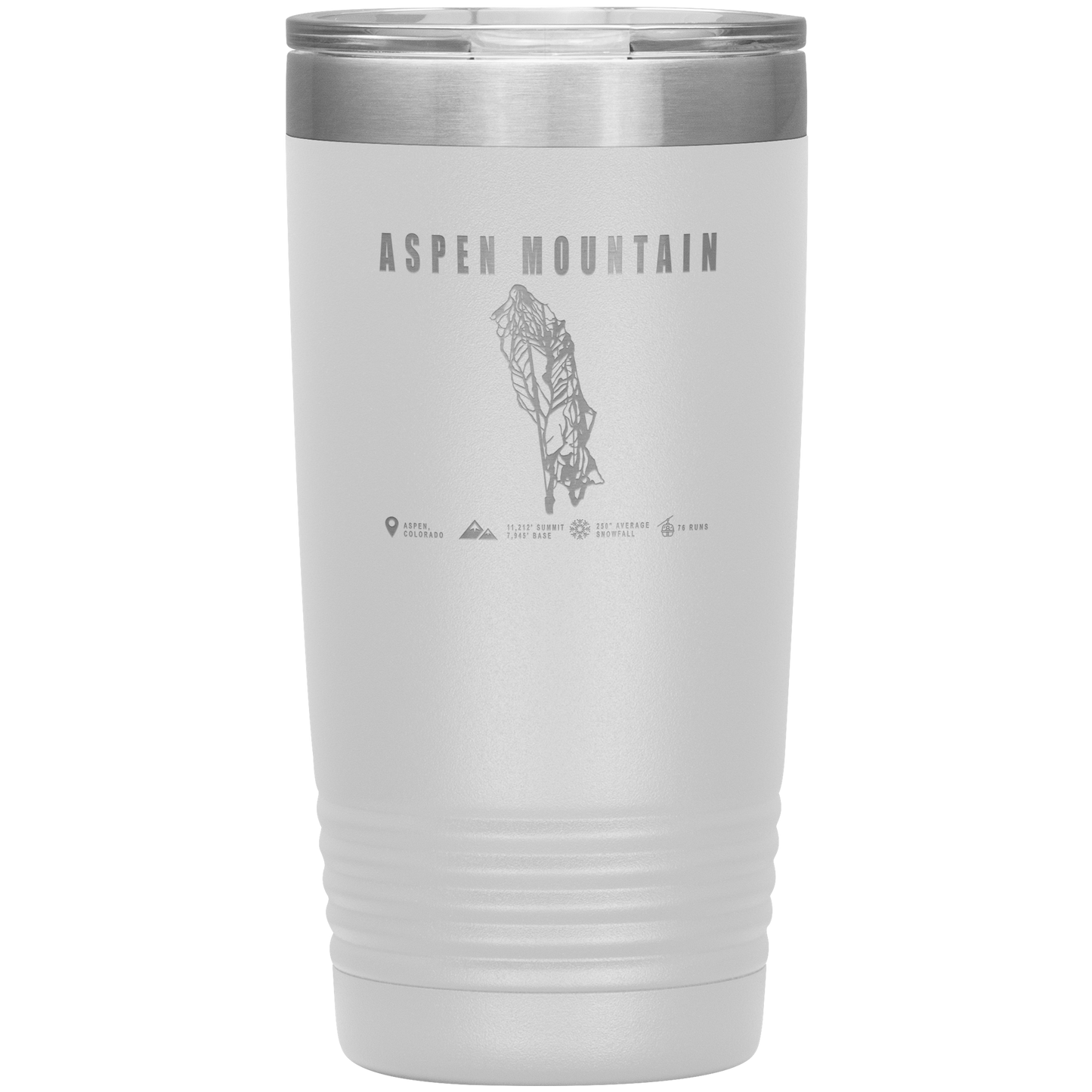 Aspen Mountain Colorado Ski Trail Map 20oz Tumbler - Powderaddicts
