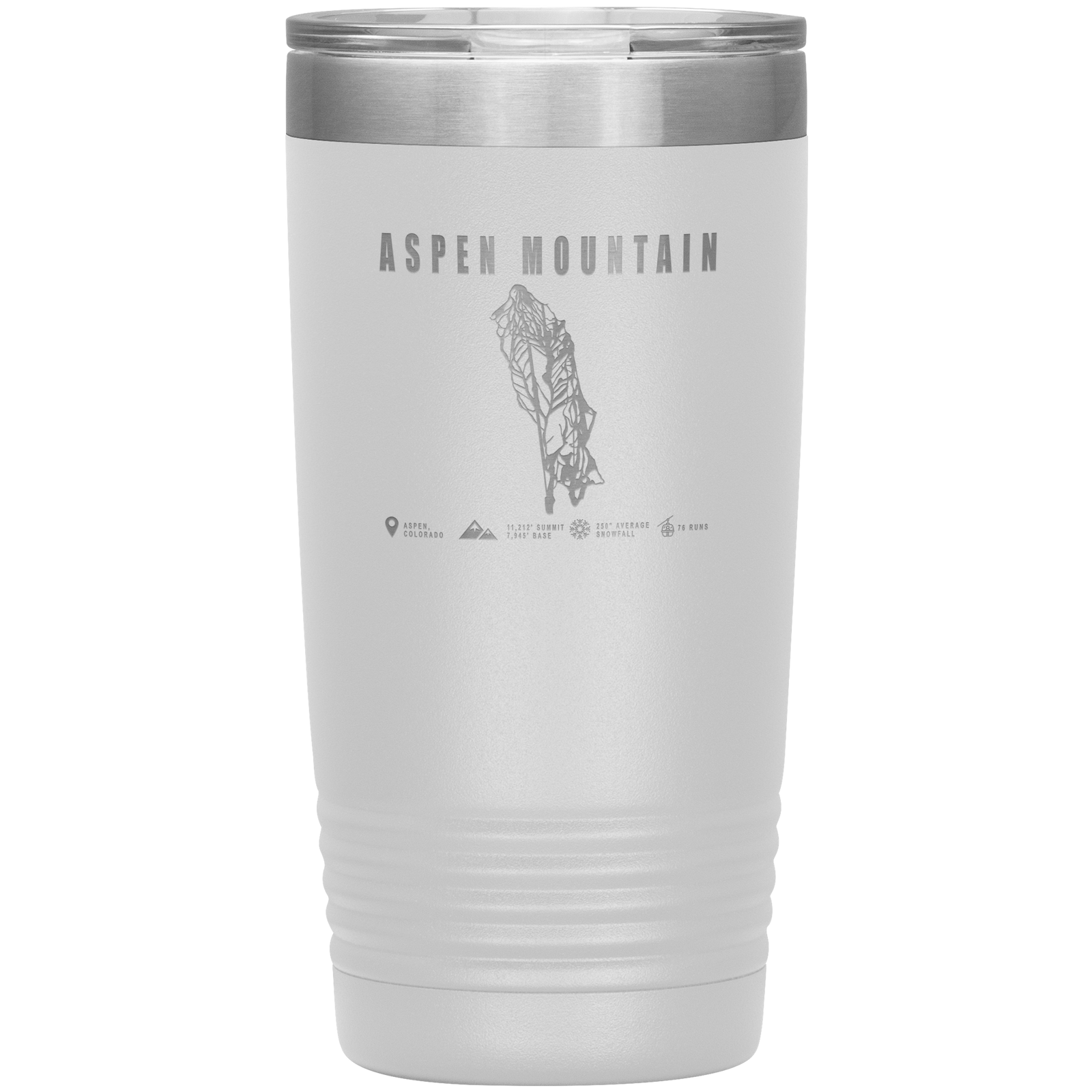 Aspen Mountain Colorado Ski Trail Map 20oz Tumbler - Powderaddicts