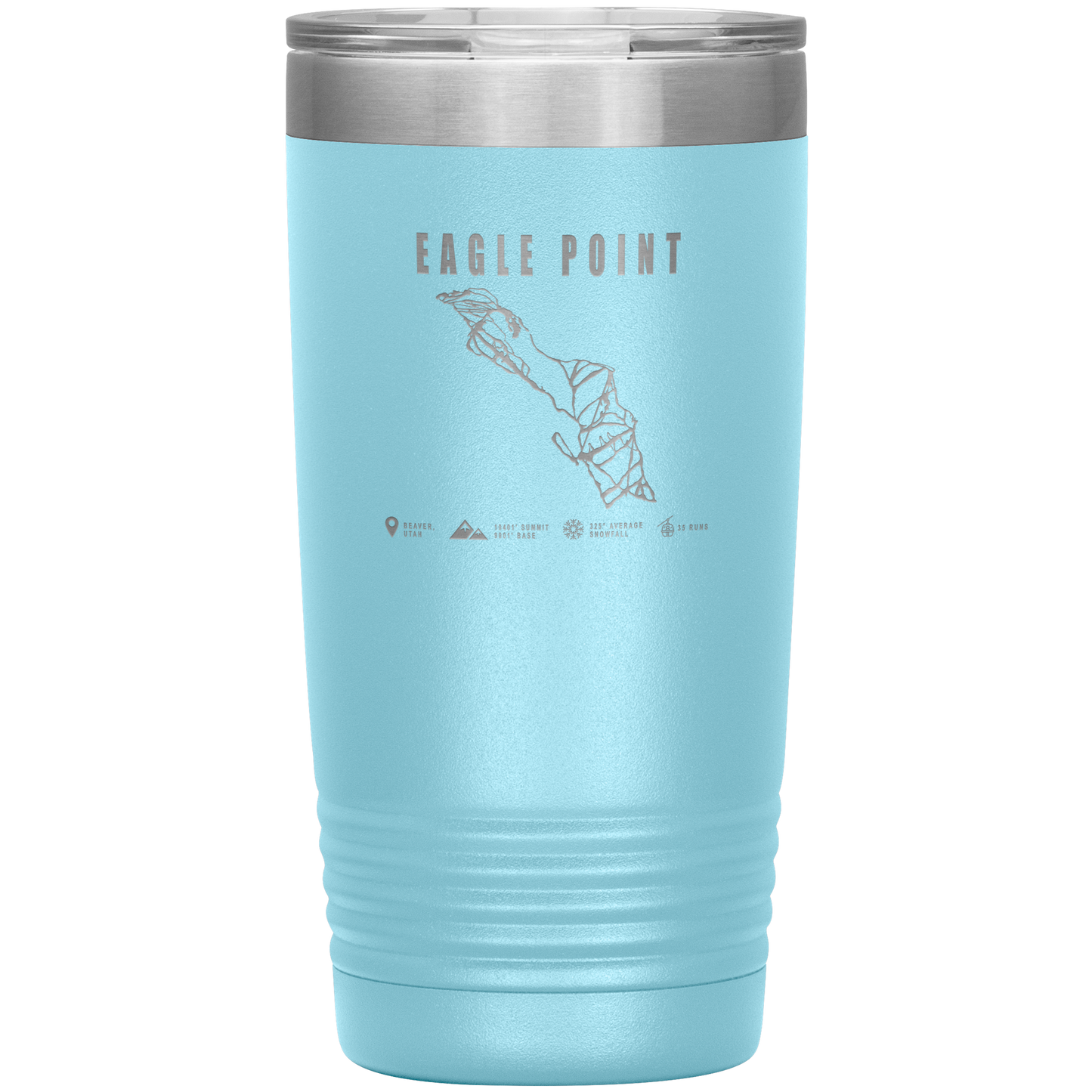 Eagle Point,Utah Ski Trail Map 20oz Tumbler - Powderaddicts