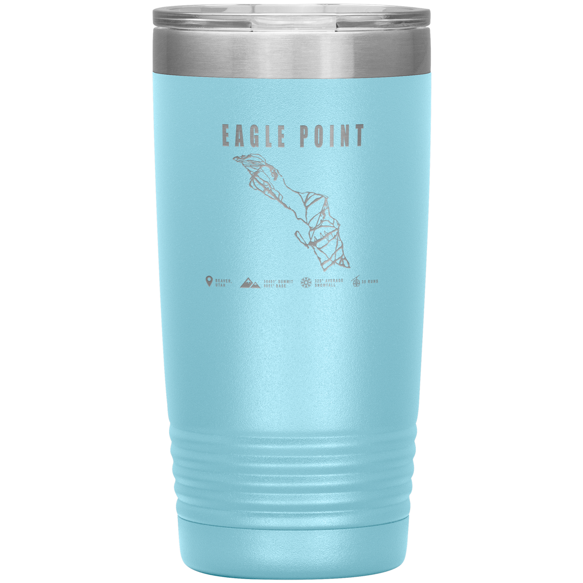 Eagle Point,Utah Ski Trail Map 20oz Tumbler - Powderaddicts