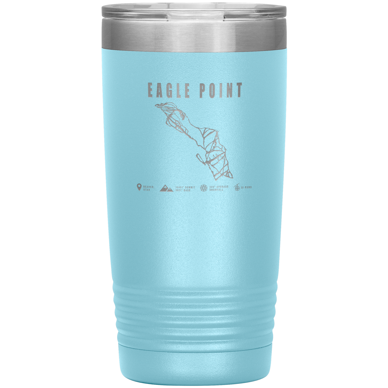 Eagle Point,Utah Ski Trail Map 20oz Tumbler - Powderaddicts