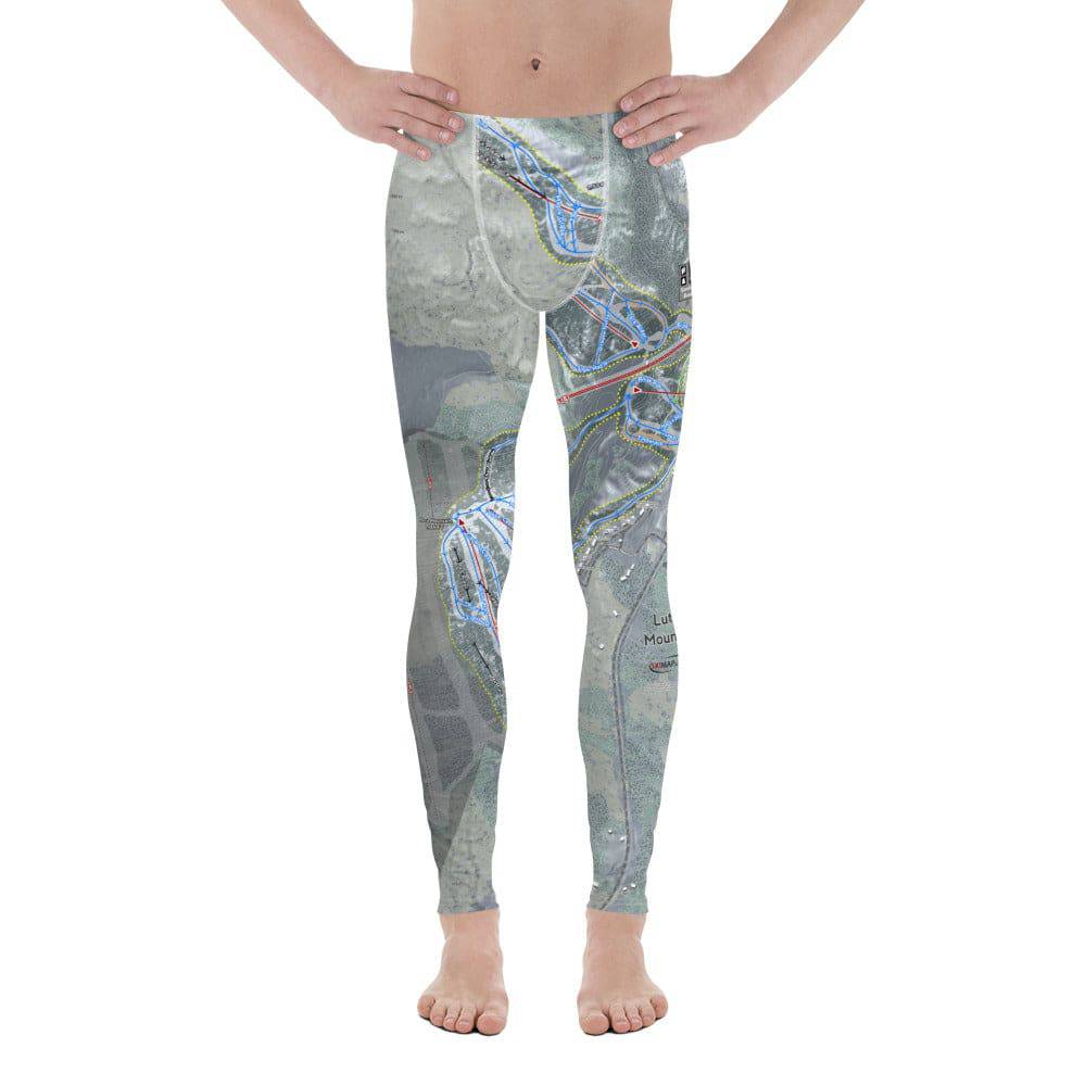 Lutsen Mountains, Minnesota Ski Trail Map Men's Base Layer Bottom - Powderaddicts